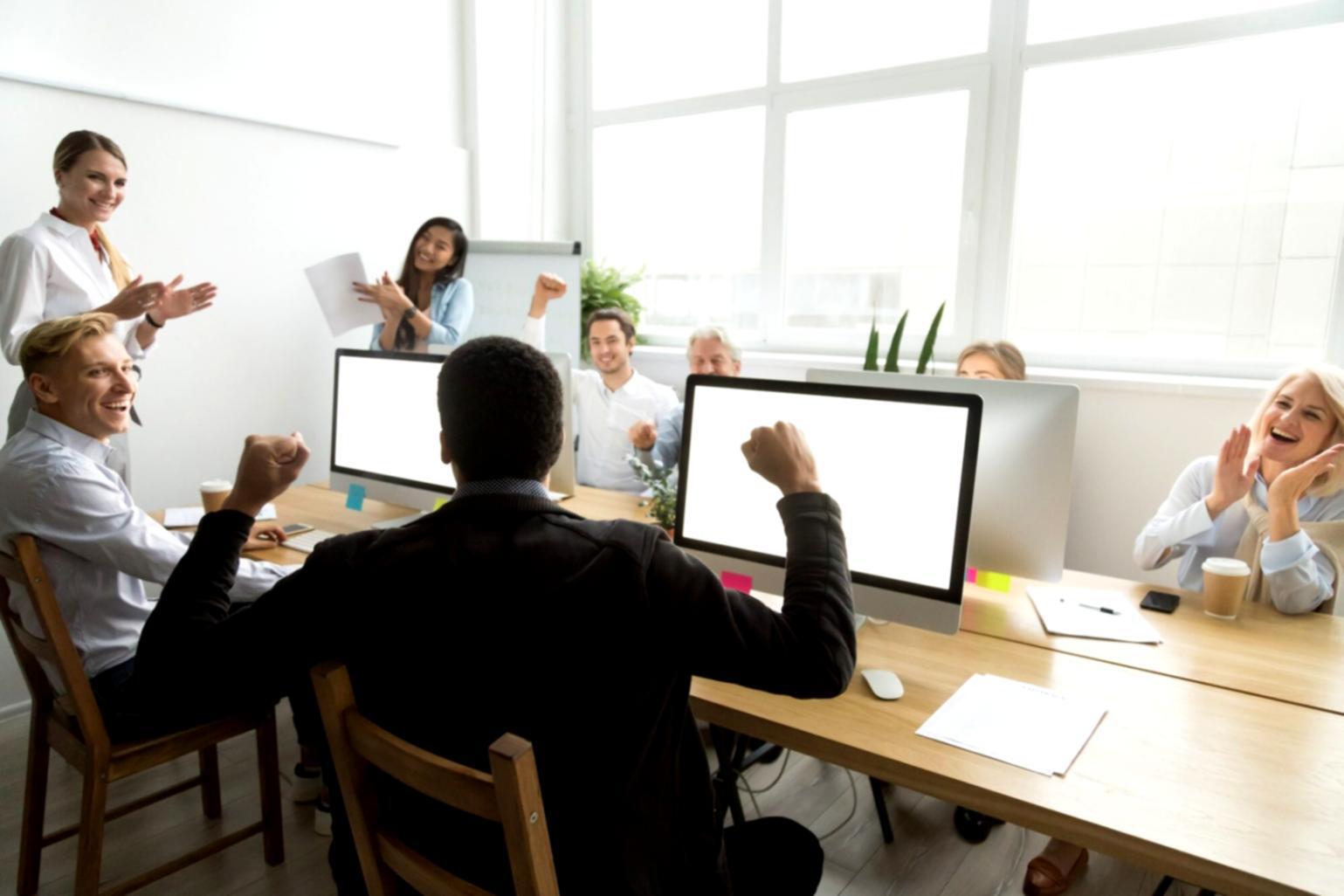 Team member reviewing client communications